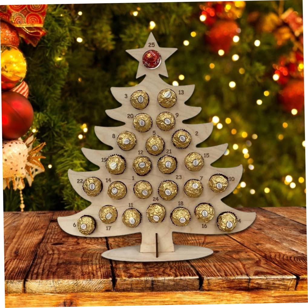 Advent Calendar 2022, Christmas Countdown Calendar Wooden Chocolate Frame Advent Calendar Xmas Decoration Style2